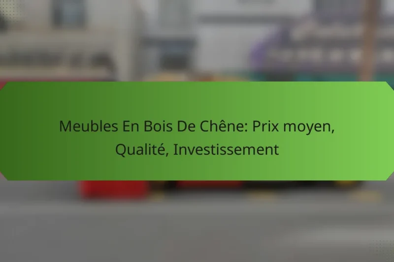 Meubles En Bois De Chêne: Prix moyen, Qualité, Investissement