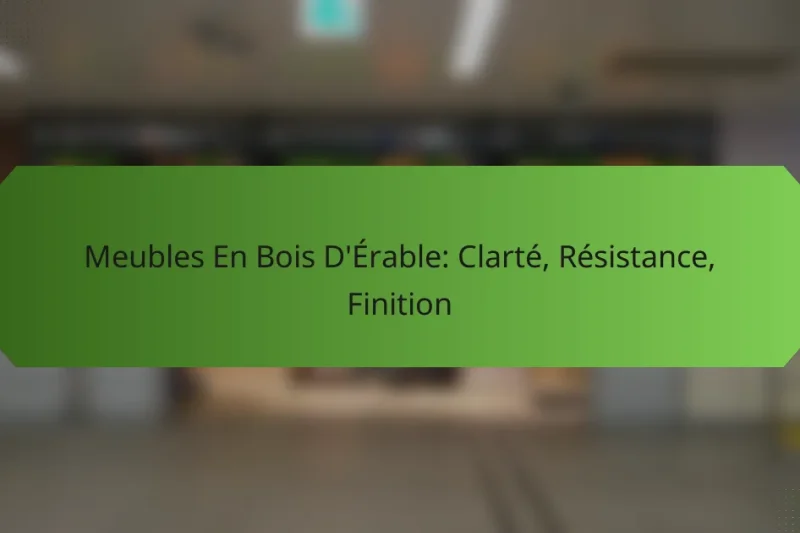 Meubles En Bois D’Érable: Clarté, Résistance, Finition