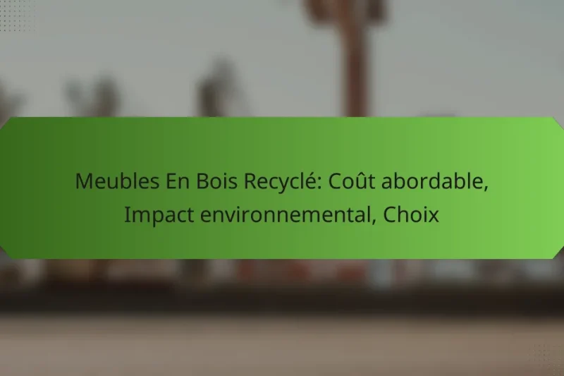 Meubles En Bois Recyclé: Coût abordable, Impact environnemental, Choix