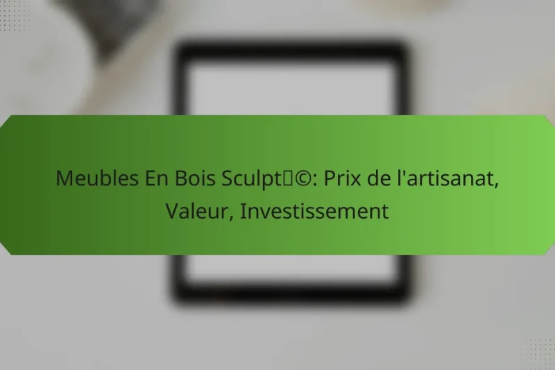 Meubles En Bois Sculpté: Prix de l’artisanat, Valeur, Investissement