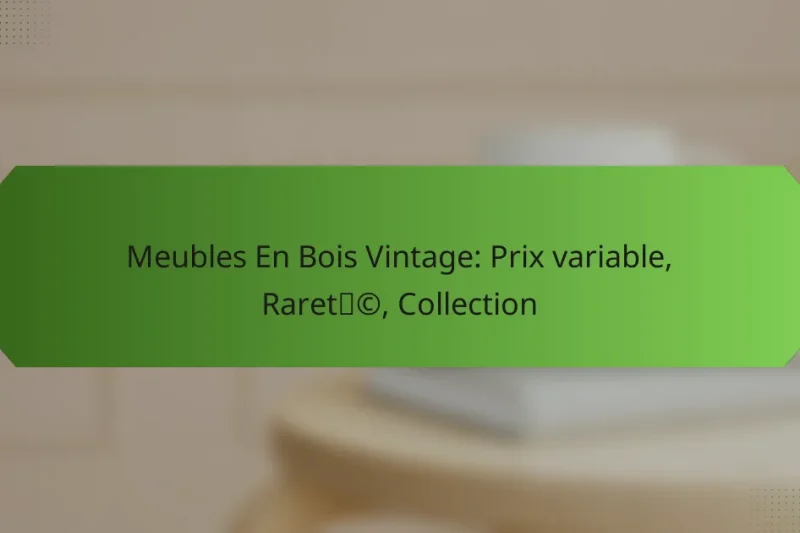 Meubles En Bois Vintage: Prix variable, Rareté, Collection