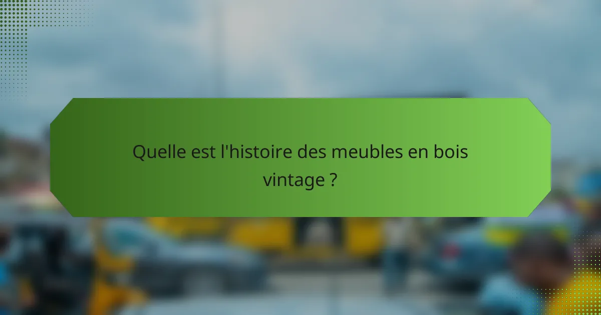 Quelle est l'histoire des meubles en bois vintage ?