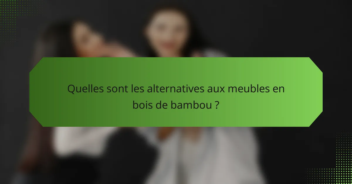 Quelles sont les alternatives aux meubles en bois de bambou ?