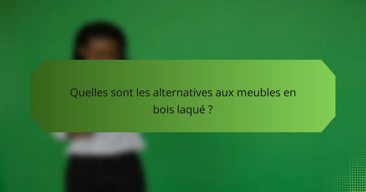 Quelles sont les alternatives aux meubles en bois laqué ?